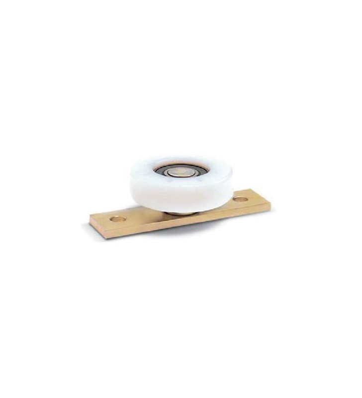Rueda nylon plana con placa y rodamiento