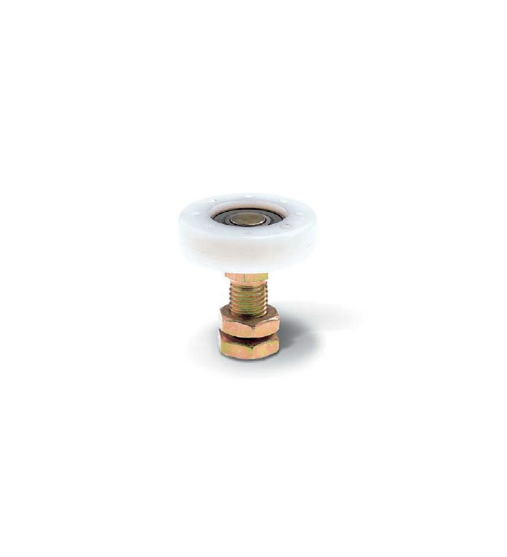 Ruedas nylon planas con rodamiento y tornillo