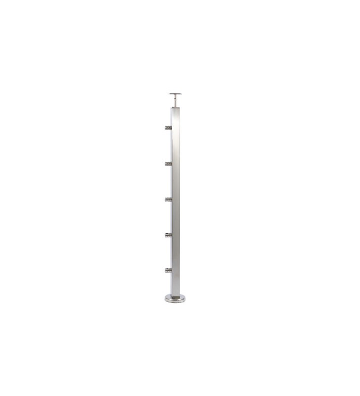 Poste suelo cuadrado 5 soportes de varilla 12mm